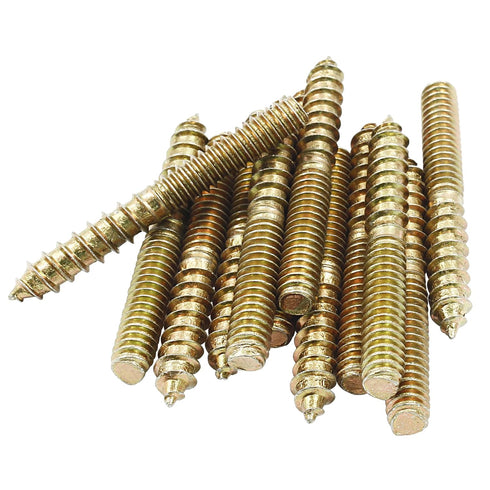 Biaungdo 1/4-20 x 2 Inch Hanger Bolts, 12 Pcs Self-Tapping Double Headed Bolts for Wood Joint Furniture Accessories
