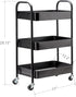 SETTFRFE 3 Kitchen,Dorm,Bathroom,Classroom,17" 12" 29" Tier Metal Rolling Cart with Wheels,Storage Organizer for D x W
