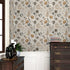 REDAMANCY Vintage Boho Wildflower Yellow Grey Flowers Peel and Stick Wallpaper Stick on Contact Paper Vintage Wall