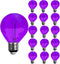 G40 Light Bulbs Replacement, Purple 1W Shatterproof Plastic LED Globe Bulbs, E12/C7 Base, 15 Pack for Indoor Outdoor