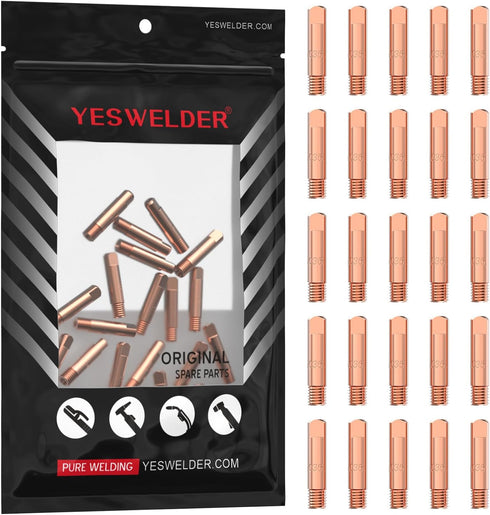 YESWELDER 25-pk MIG Welding Contact Tip 11-35 (0.035") for Lincoln Tweco MIG Guns 100L Mini