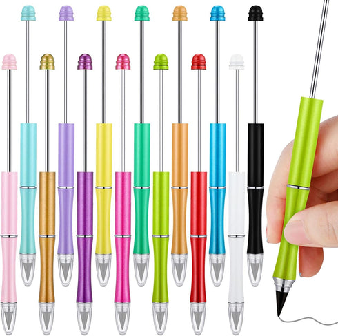 Ctosree 14 Pcs Beadable Pencil Inkless Everlasting Pencil DIY Reusable Erasable Writing Pencil