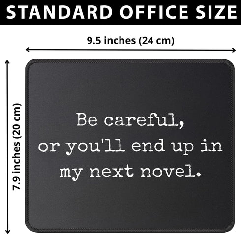 Wish State 2 Pack Careful Or You'll End Up My Novel Mouse Pad Funny Writing Gift for Author Office Desk Accessory