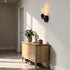 1-Light Black Bathroom Wall Sconce with Clear Glass Shade, Modern Vanity Light Fixture Over Mirror for Bathroom