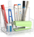 Clear Pen Holder for Desk, Acrylic Pencil Holder, Makeup Brush Organizer for Vanity, Office Desk Organizers and