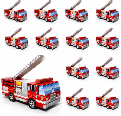 Fire Engine Party Food Boxes with Wax Paper - 12 Pack