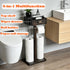 TEGUEPS Freestanding Bathroom Toilet Paper Holder Stand with Shelf, Bamboo Toilet Paper Roll Holder with Wet Wipes