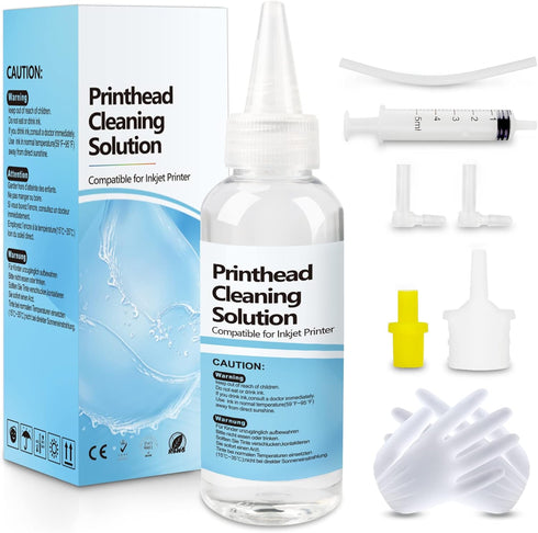 Printhead Cleaning Kit for Epson HP Canon - Inkjet Printer Head Cleaning Solution, 100ML