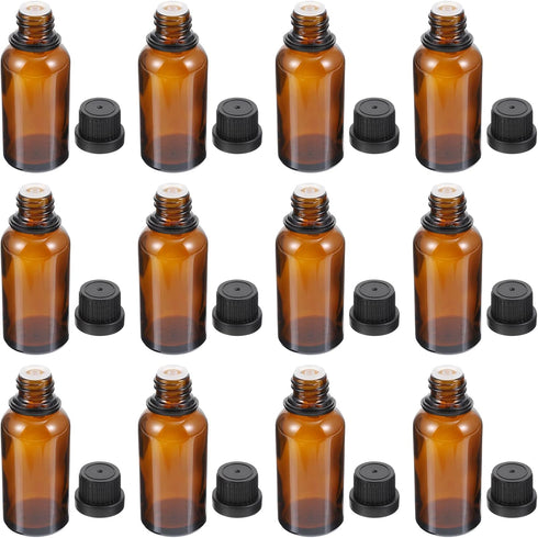 Uonlytech Terrarium Glass Containers 12Pcs Essential Oil Bottles, 10ml Bottle with Orifice Reducer Refillable Liquid Dispenser for Oil Blends Perfumes Lab Chemicals Terrariums by Uonlytech