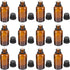 Uonlytech Terrarium Glass Containers 12Pcs Essential Oil Bottles, 10ml Bottle with Orifice Reducer Refillable Liquid Dispenser for Oil Blends Perfumes Lab Chemicals Terrariums by Uonlytech