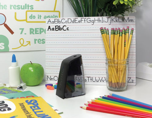 Bostitch Office Battery Pencil Sharpener, Hinged Tray, Colored Pencil Compatible, Blue (BPS2-BLUE) and Black (BPS2-BLK)