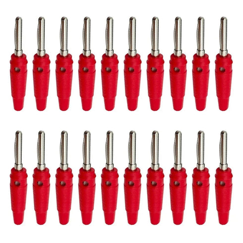 Qingdinu 40Pcs 4mm Banana Plug Connectors Black and Red High Current Insulated Shrouded Stackable Connector Screw