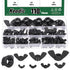 Keadic 110Pcs Nylon Metric Wing Nuts Assortment Set, M3 M4 M5 M6 M8 M10 M12, Black Hand Twist Tighten Butterfly Nut