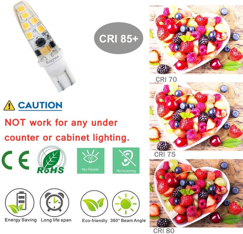 T5 T10 921 194 Wedge Base Landscape: 12volt LED Waterproof Light Bulb, 25W Equivalent 3Watt, Warm White 2700K-3000K