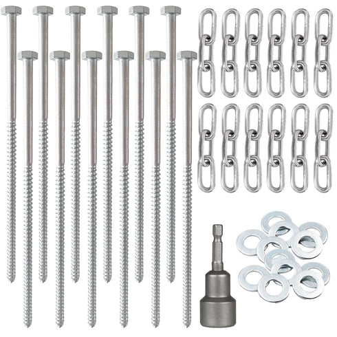 12pcs Heavy Duty 3/8 x 12 inch Tent Stakes, Ground Anchors for Camping, Trampoline, Carports, Canopies, High Winds