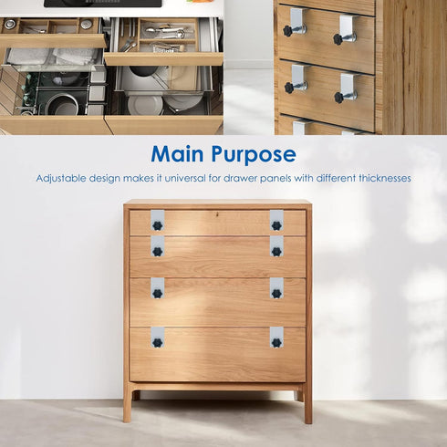 2 Pcs Drawer Front Installation Clamps, Adjustable Stable Furniture Woodworking Jig for Cabinet Installation