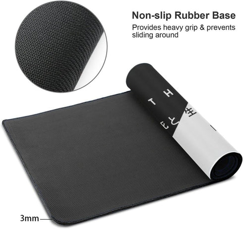 Black and White Cherry Blossom Mouse Pad Gaming Large Mouse Pad, Japanese XL Mousepad, 31.5 X 11.8 Inch