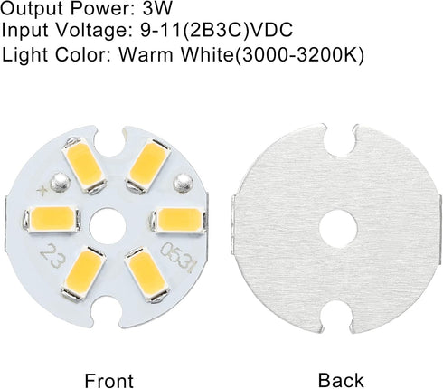 MECCANIXITY COB LED Light Chip Bead, 3W 120lm 3000-3200K, Energy Saving Bulb for Spotlight Replacement, 5Pcs