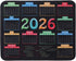 Ryetvok 2026 Calendar Mouse Pad, Non-Slip Rubber Base Desk Mat with Stitched Edge, Smooth Surface Mousepad for Office