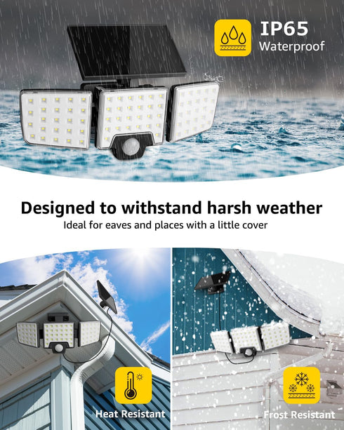 2 1 IP65 2 3 Lepro Solar Security Lights Outdoor Motion Sensor, in Separated and Integrated Remote Control Waterproof