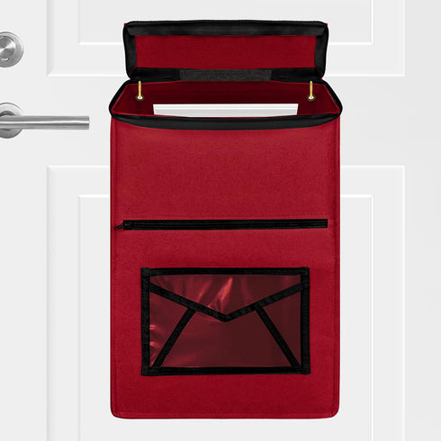 Indoor Mail Slot Catcher Bag, High Capacity Felt Mail Slot Cover, Red Mail Bag, Home Hardware Accessories