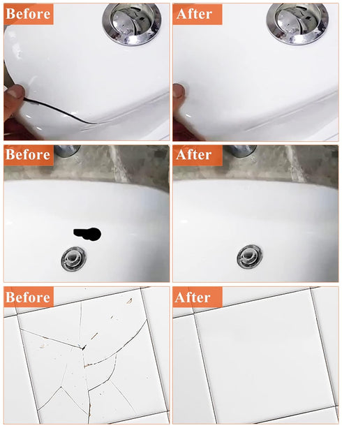 Bath Repair Kit - Endhokn Enamel, Porcelain, Acrylic, Fiberglass, Ceramic Sink, Tub, Tile Repair