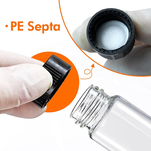 Clear Glass Sample Vial, Liquid Sampling Bottle, 12 ml Capacity, Pack of 100