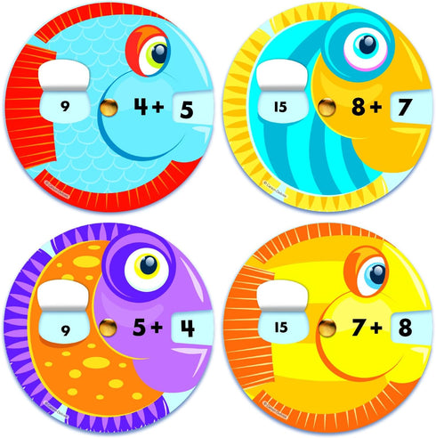 Carson Dellosa 18 Piece EZ-Spin Addition Math Manipulative Bulletin Board Cutouts & Décor for Math Classroom