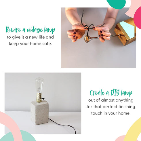 8 Ft Silver Lamp Cord with Switch, Vinyl Covered Replacement Electrical Wire for Table & Floor Lighting Fixtures, UL