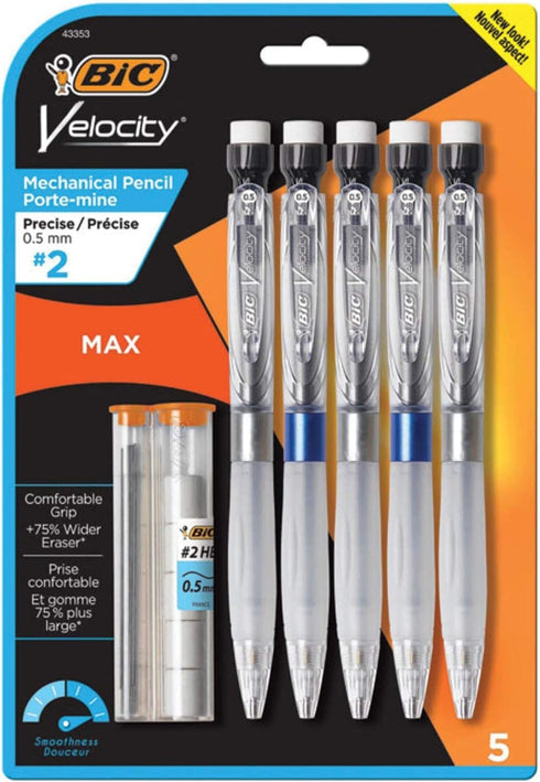 BIC MPMX5P51 Velocity Max Pencil, HB2, No. 2, 0.5 mm by BIC