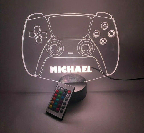 16 New Video Game Controller Gamer Name Gamertag Gaming Room Games Gift Night Light Up Table Desk Lamp LED Custom