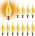 COOGGALAN E12 Amber Candelabra LED Light Bulb Dimmable, 25 Watts Equivalent Flame Tip