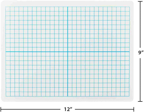 Pack of 1 Dry Erase Lapboards with Grid Lines - 9x12 Graph Whiteboard for Student Classroom Learning