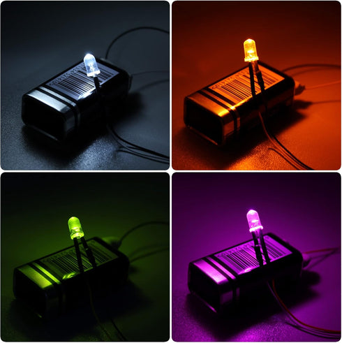 100Pcs (10 10Pcs) 5MM 12V 9.4 Inch/24CM DiCUNO Colors Pre Wired LED Diodes, Ultra Bright Light Emitting Diodes Assorted