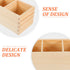 EXCEART Wood Pencil Holder for Desk, Multi-Functional Remote Control Holder with 3 Compartments for Office Supplies