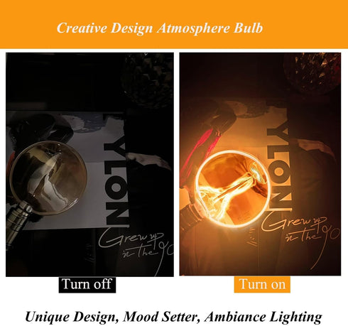 Bulb Bulb 40 Dimmable E26 Bulb 4W 1800K Sunaiony Decorative Light Unique Globe Watt Equivalent, Spiral Filament Large