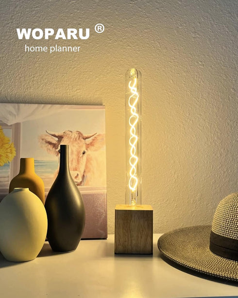 BulbT10/T32 (E26) E274W 2200K Dimmable Bulb,40W 2pcs) Long Test Tube Spiral Vintage Edison Filament Light Medium