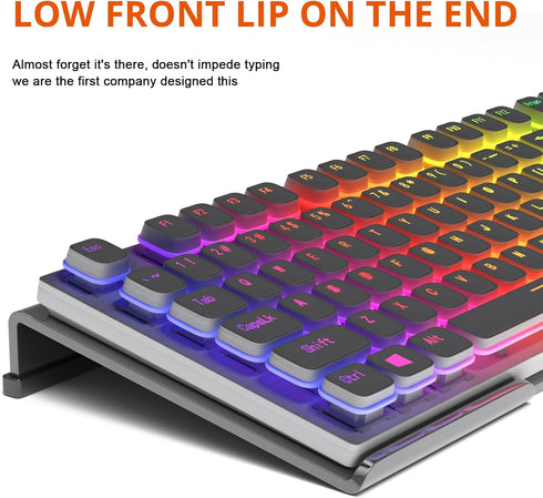Richboom Computer Keyboard Stand Riser for Ergonomic Typing, Acrylic Tray Holder with Silicone Anti-Slip