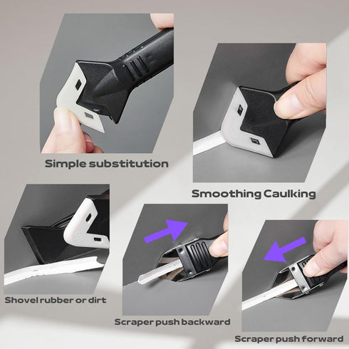 Grout Removal Tool Kit: 24-in-1 Caulking Tools with Silicone Glass Glue, Scraper & Finishing Tools for Home Renovation