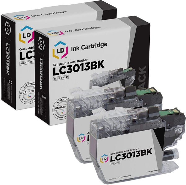 LD Products Compatible LC3013XL LC3013BK Ink Cartridges Replacement (Black, 2-Pack) for Brother Printers