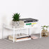 YGYQZ Wood Office Desk Shelf Organizer, Cute Dresser Top Storage Rack for Women, Men, Kids, Aesthetic Bookshelf (White)