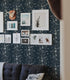 (17.32in 6.56ft) Tonal Floral Peel and Stick Wallpaper Navy Blue Floral Self Adhesive Waterproof Contact Paper
