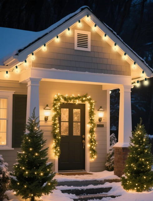 Xingzd 25Ft C9 26 C9 Bulbs, Clear Christmas Lights Outdoor, Vintage String Lights with Warm White Hanging Incandescent