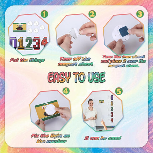 5 5 VIHOSE Voice Level Chart for Classroom, Crayon Style Magnetic Noise Level Rules Sign Poster with Number Signs & LED