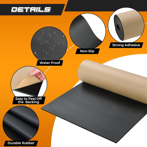 1/4 78" 16 NATGAI Sponge Neoprene with Adhesive Foam Rubber Sheet Thick X Long X Wide, Cut to Multiple Dimensions
