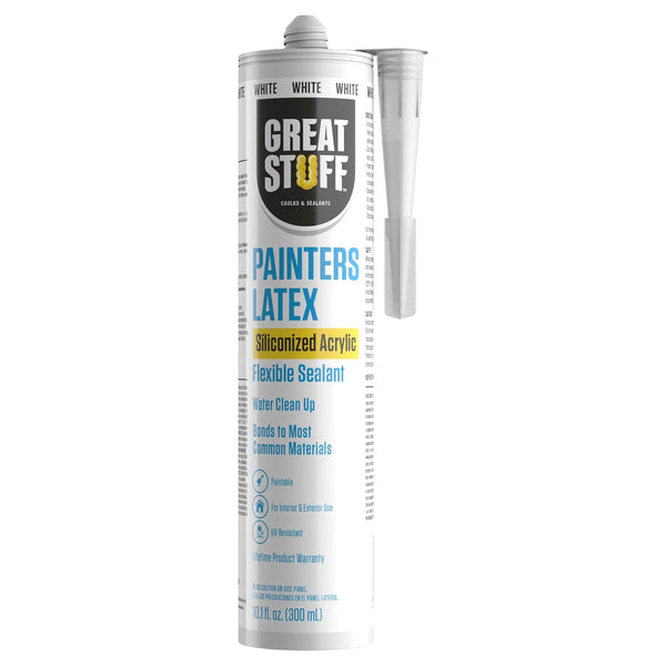 Great Stuff Acrylic Latex Paintable Caulking Sealant, White Caulk, 10.1 oz