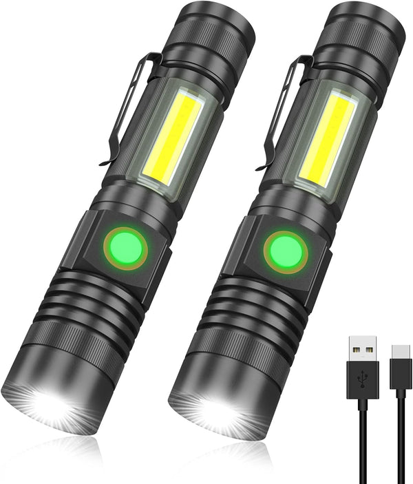 Rechargeable Tactical Flashlight, USB Magnetic Flashlights with COB Flash Light - 4