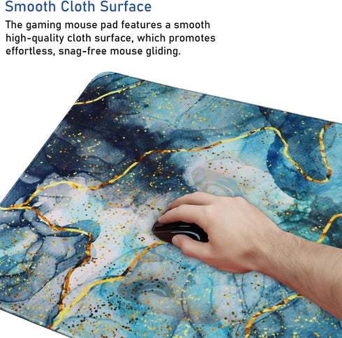 Large Gaming Mouse Pad with Stitched Edges - (31.5X15.7In) Durable Non-Slip Natural Rubber Base, Waterproof Computer