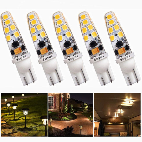T5 T10 921 194 Wedge Base Landscape: 12volt LED Waterproof Light Bulb, 25W Equivalent 3Watt, Warm White 2700K-3000K