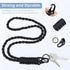 Heavy Duty Neck Lanyard Keychain for Men Women, Black Parachute Rope Necklace with HK Clip for ID Card Holder